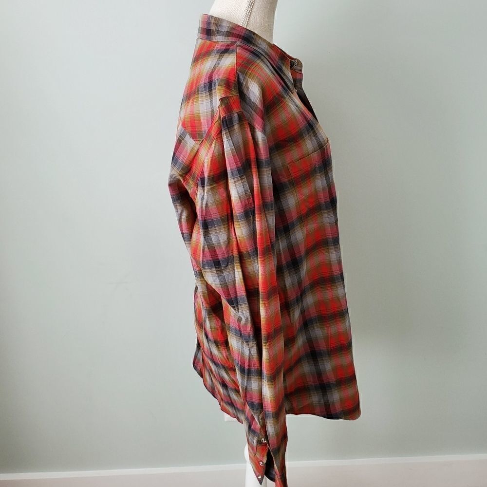 Hurley Men's Plaid Long Sleeve Snap Button Down Shirt Size XL - Picture 3 of 7